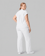 Women's High Waisted Wide Leg Pant White - Scrubloop