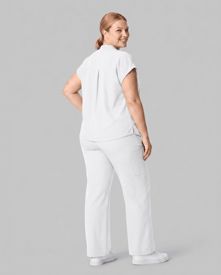 Women's High Waisted Wide Leg Pant White