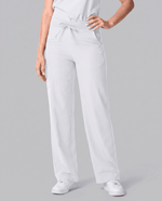 Women's High Waisted Wide Leg Pant White - Scrubloop