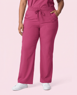 Women's High Waisted Wide Leg Pant Wild Berry - Scrubloop