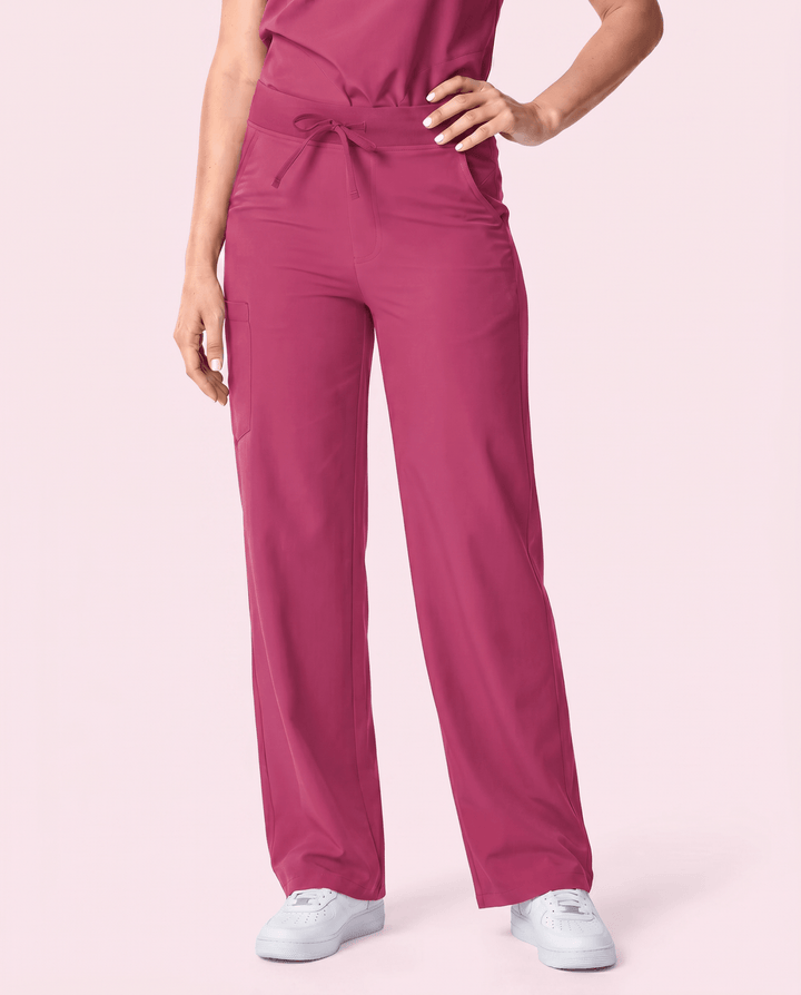 Women's High Waisted Wide Leg Pant Wild Berry