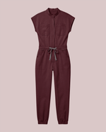 Women's Jogger Jumpsuit Burgundy - Scrubloop