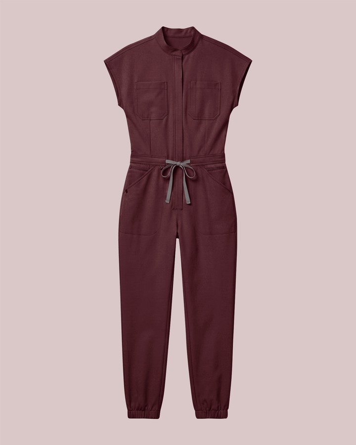 Women's Jogger Jumpsuit Burgundy