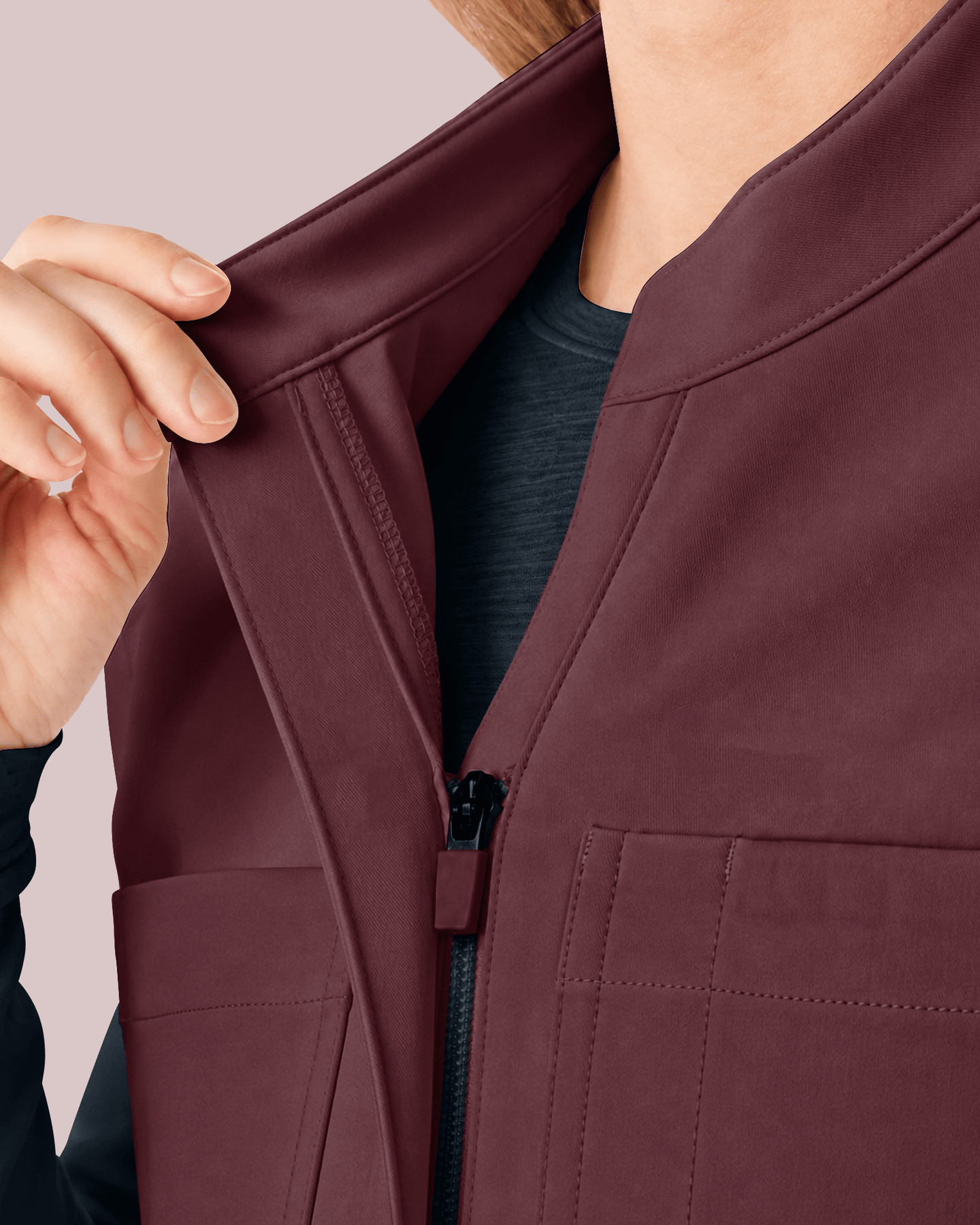 Women's Jogger Jumpsuit Burgundy - Scrubloop