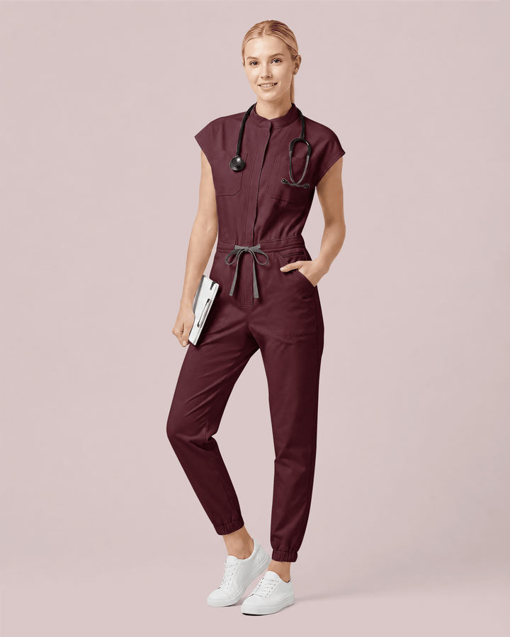 Women's Jogger Jumpsuit Burgundy