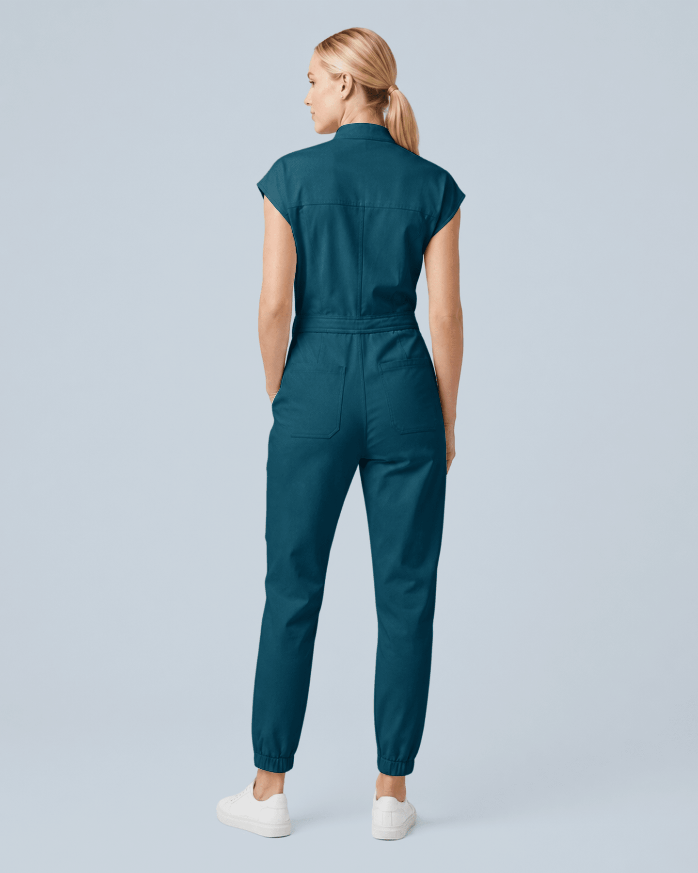 Women's Jogger Jumpsuit Caribbean Blue - Scrubloop