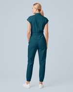 Women's Jogger Jumpsuit Caribbean Blue - Scrubloop