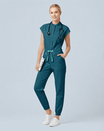 Women's Jogger Jumpsuit Caribbean Blue - Scrubloop