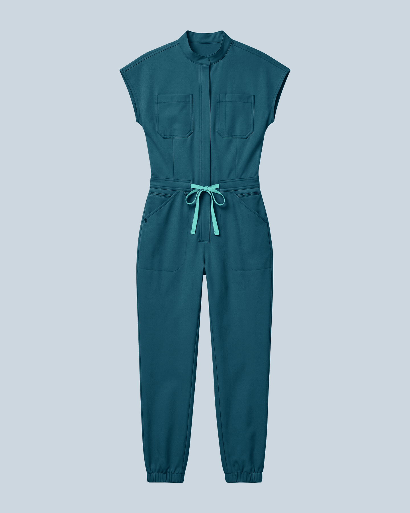 Women's Jogger Jumpsuit Caribbean Blue - Scrubloop
