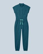 Women's Jogger Jumpsuit Caribbean Blue - Scrubloop