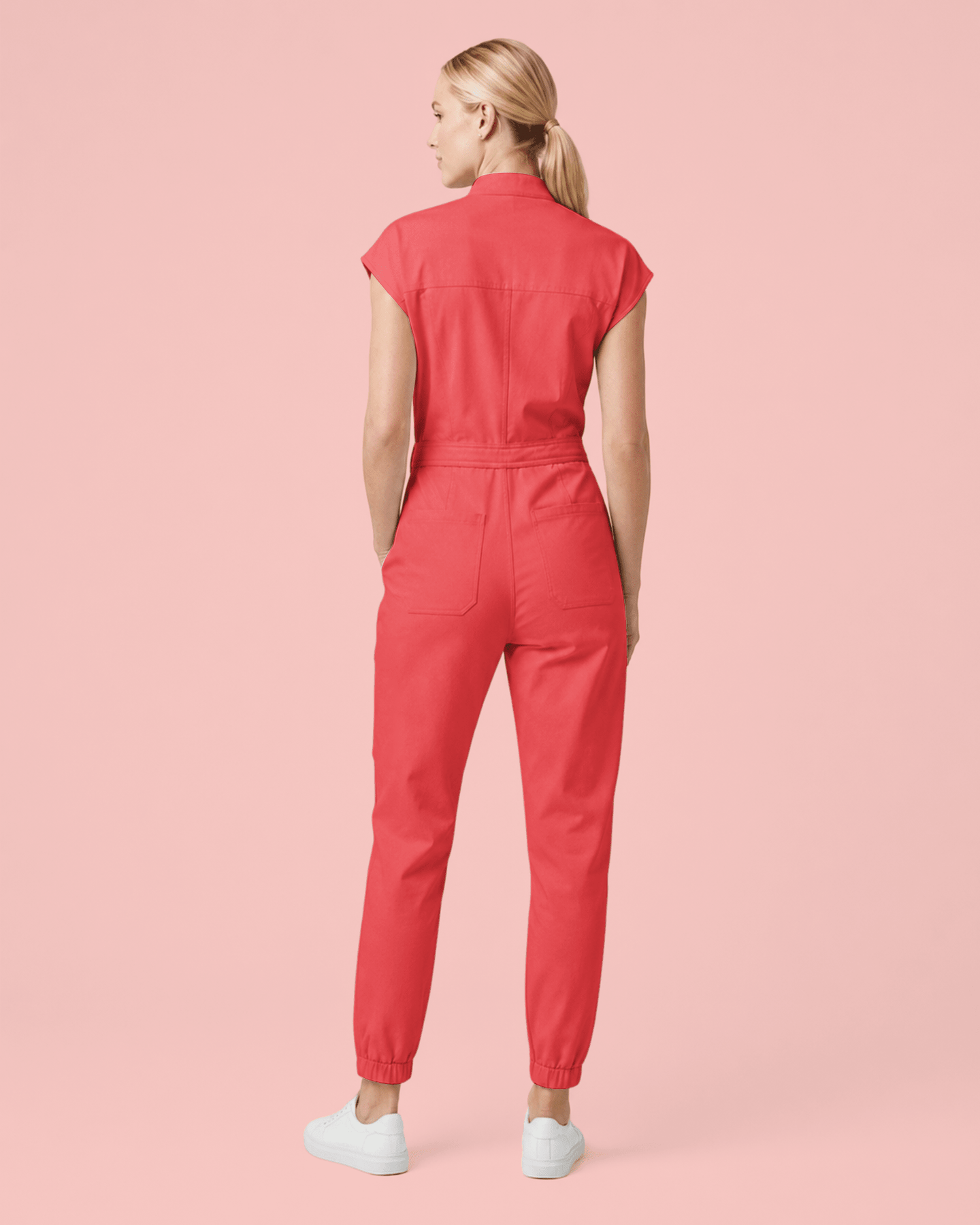 Women's Jogger Jumpsuit Coral - Scrubloop