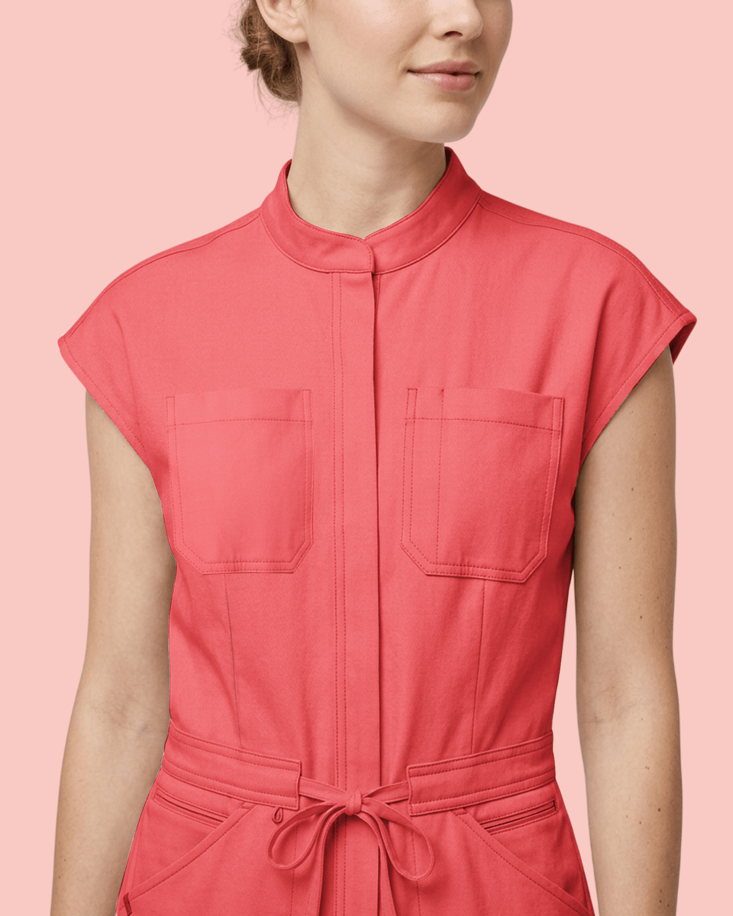 Women's Jogger Jumpsuit Coral - Scrubloop