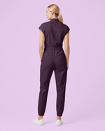 Women's Jogger Jumpsuit Deep Eggplant - Scrubloop