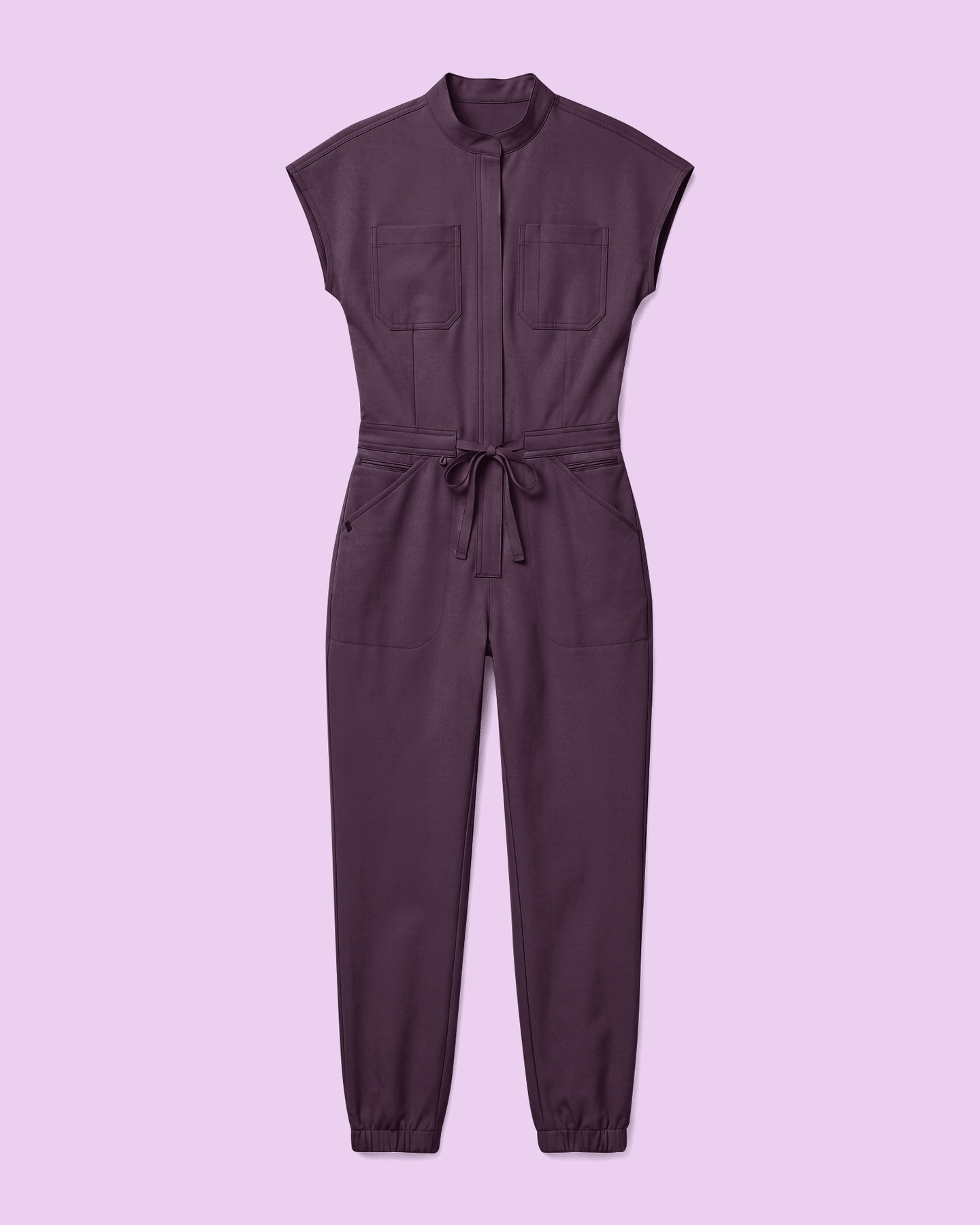 Women's Jogger Jumpsuit Deep Eggplant - Scrubloop