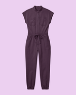 Women's Jogger Jumpsuit Deep Eggplant - Scrubloop