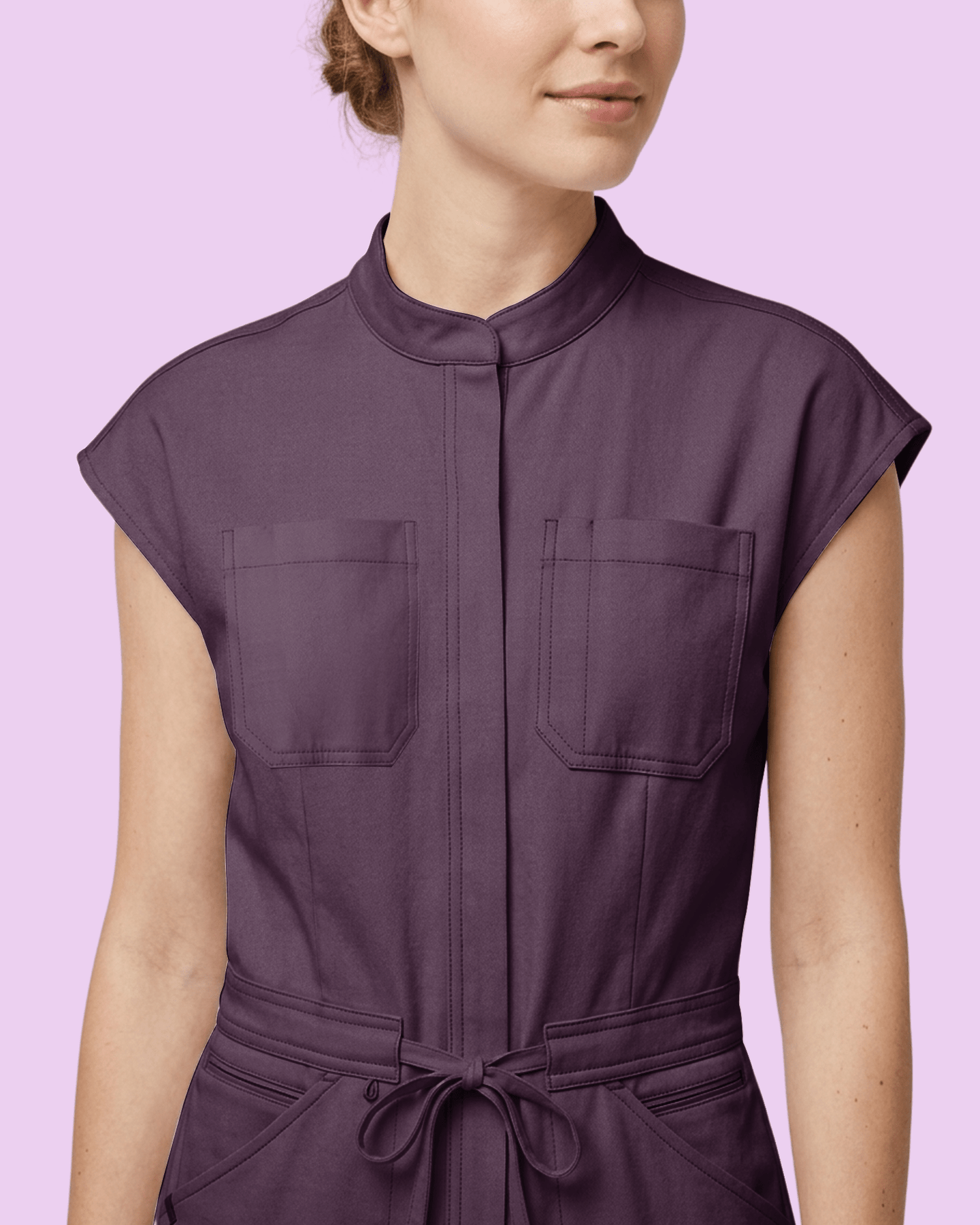 Women's Jogger Jumpsuit Deep Eggplant - Scrubloop