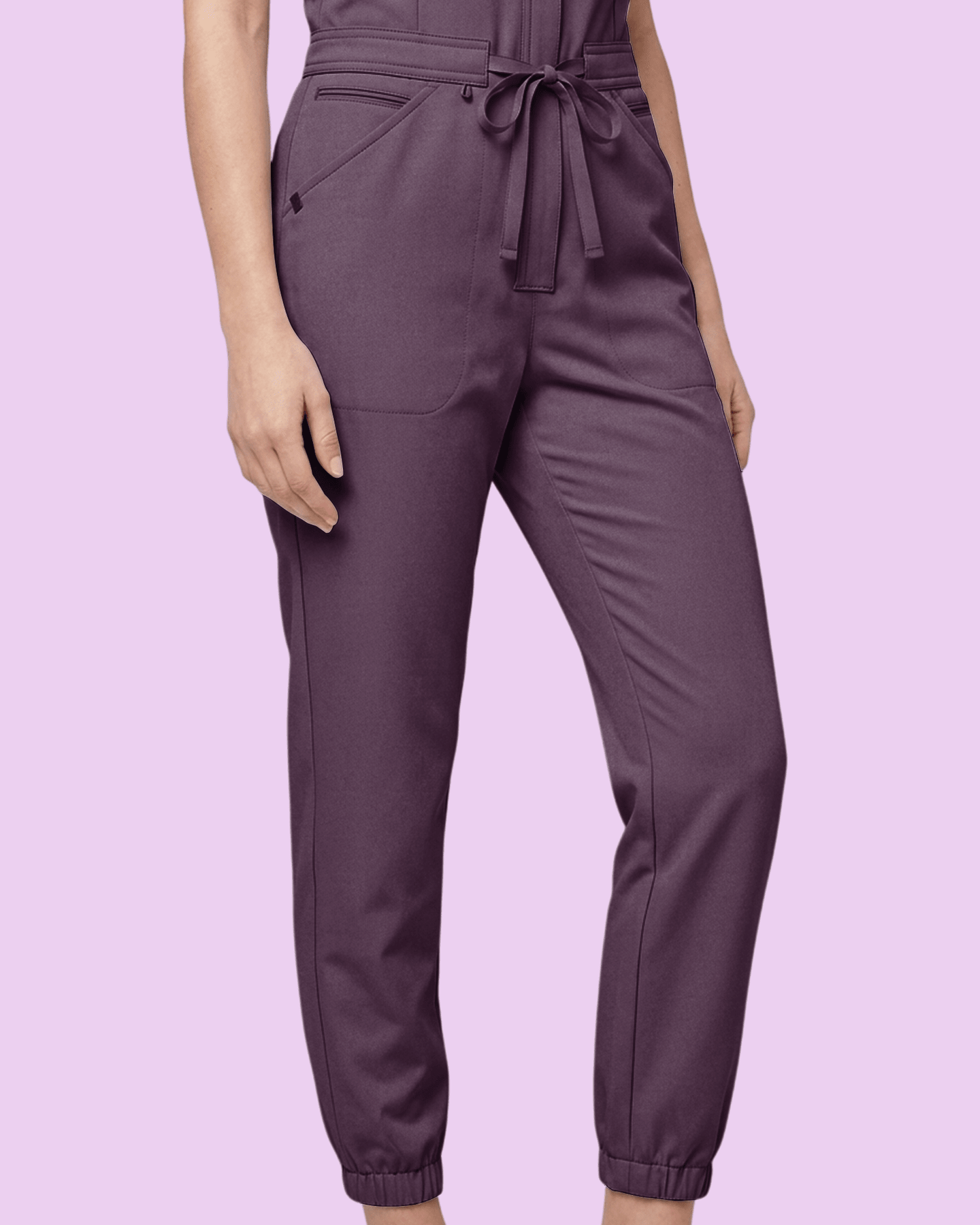 Women's Jogger Jumpsuit Deep Eggplant - Scrubloop