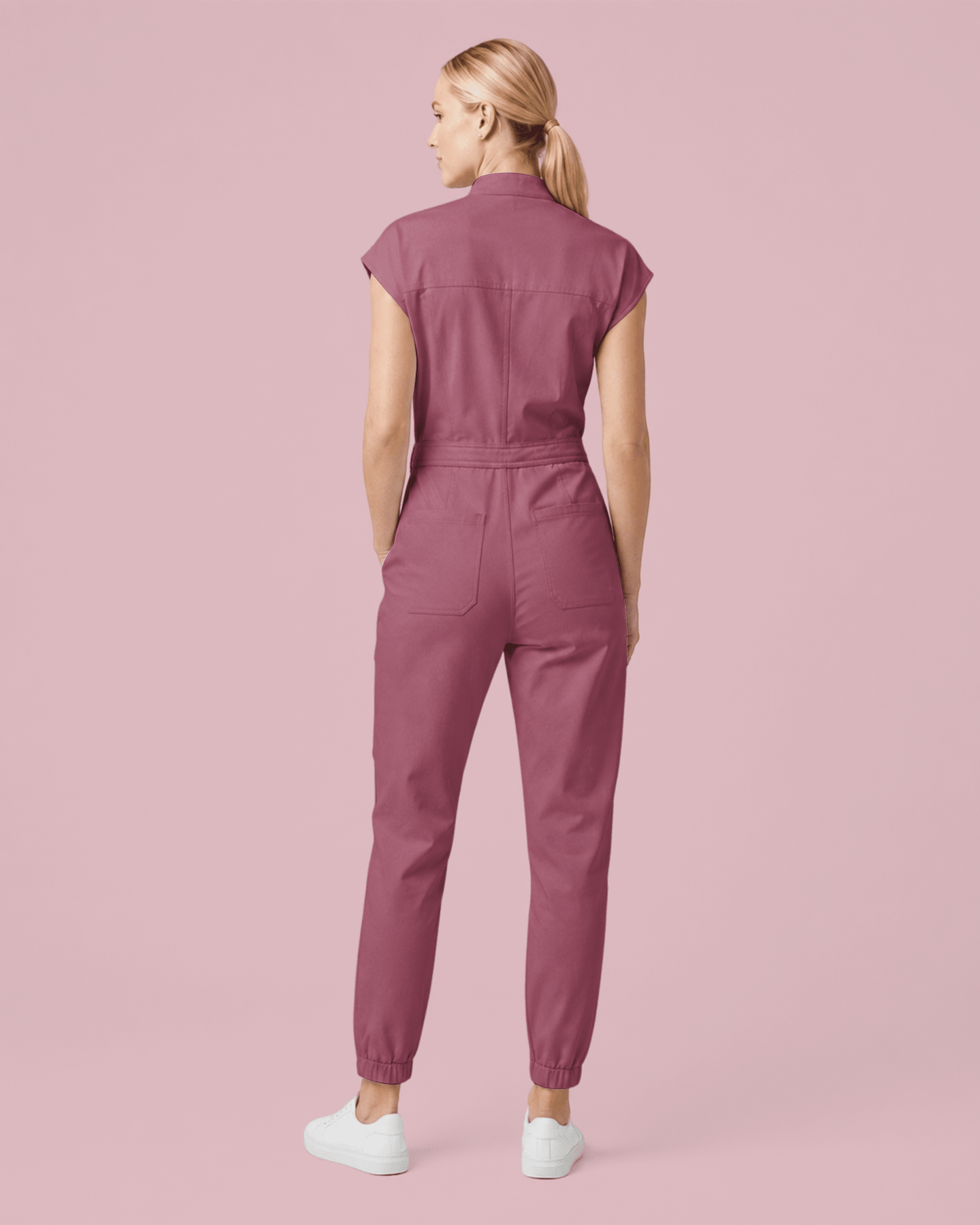 Women's Jogger Jumpsuit Mauve - Scrubloop