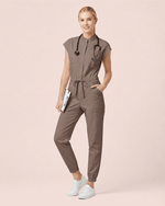 Women's Jogger Jumpsuit Mocha - Scrubloop
