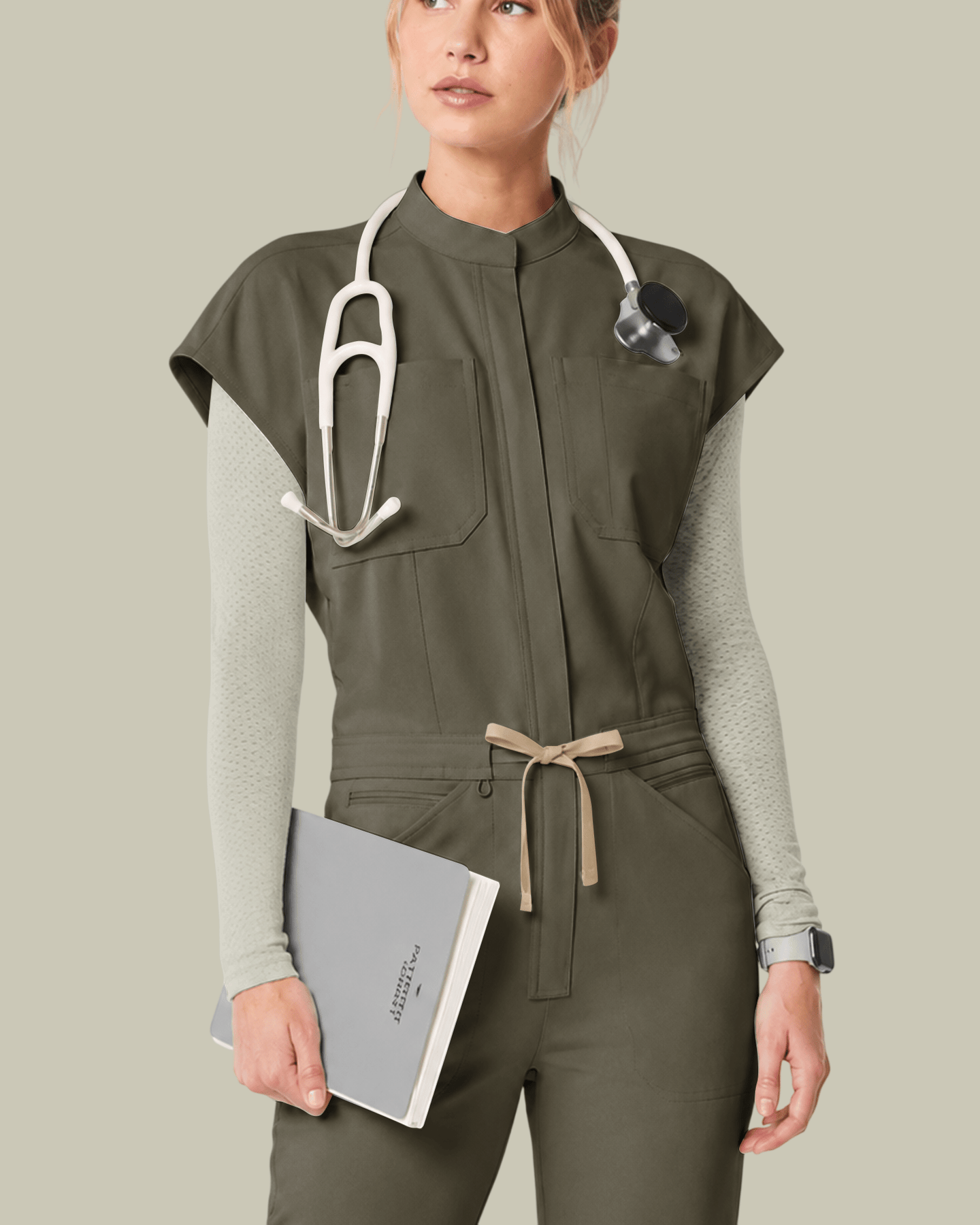 Women's Jogger Jumpsuit Olive - Scrubloop