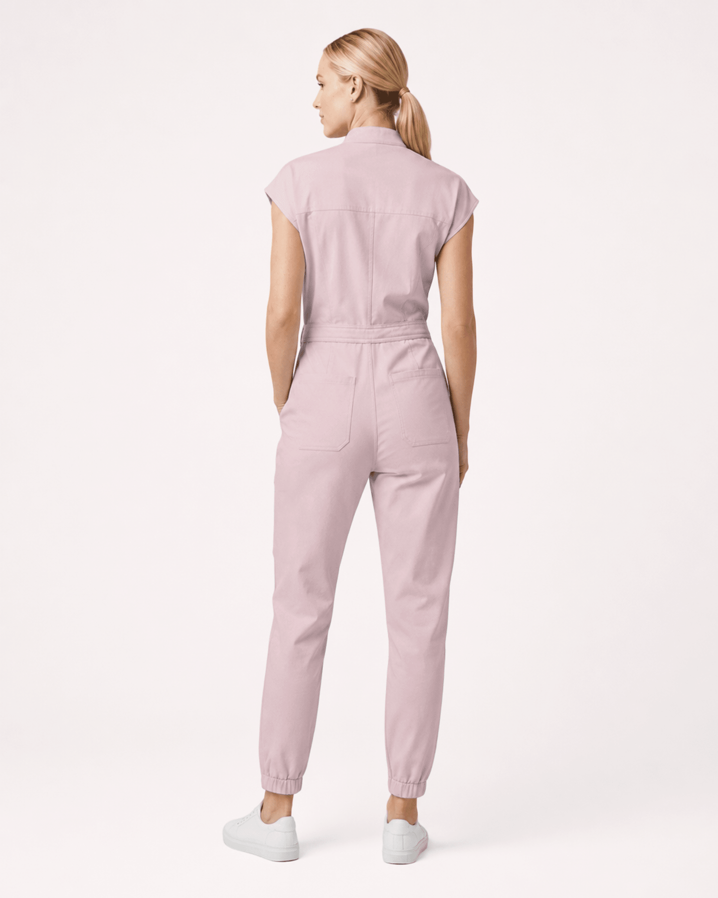 Women's Jogger Jumpsuit Rose Quartz - Scrubloop