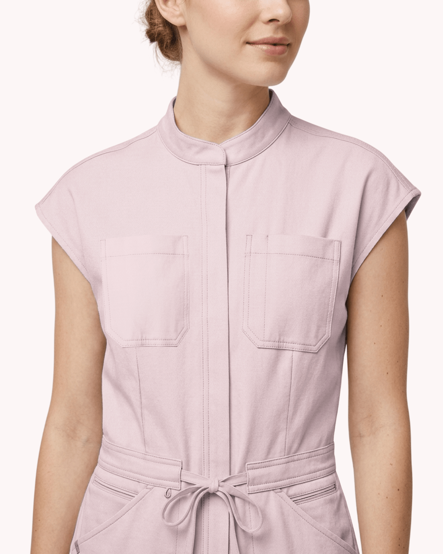 Women's Jogger Jumpsuit Rose Quartz - Scrubloop