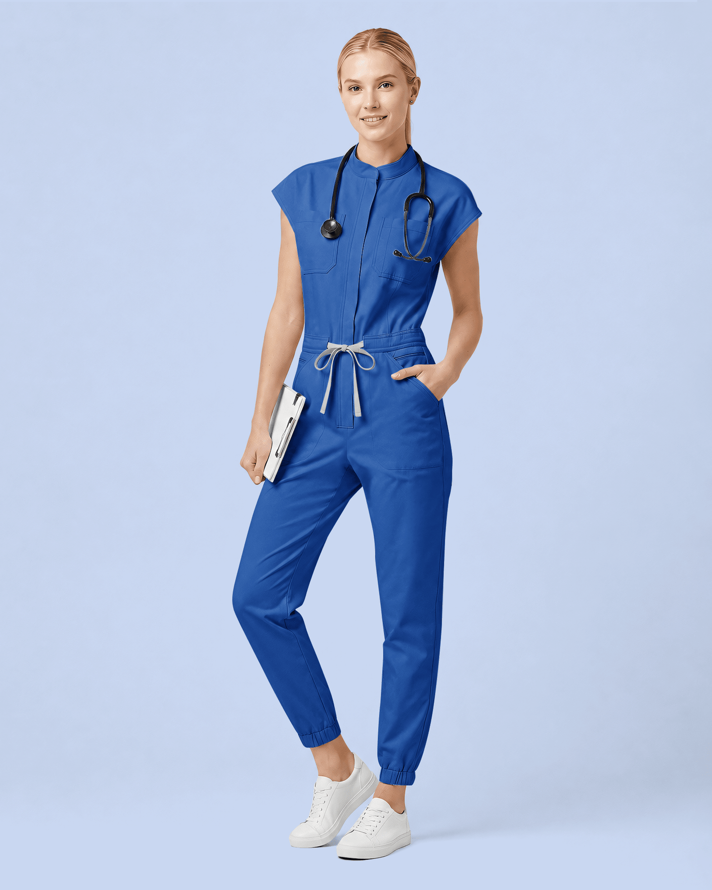 Women's Jogger Jumpsuit Royal Blue - Scrubloop