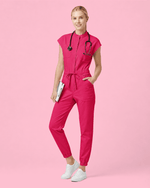 Women's Jogger Jumpsuit Sangria - Scrubloop