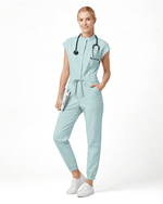 Women's Jogger Jumpsuit Sky Blue - Scrubloop