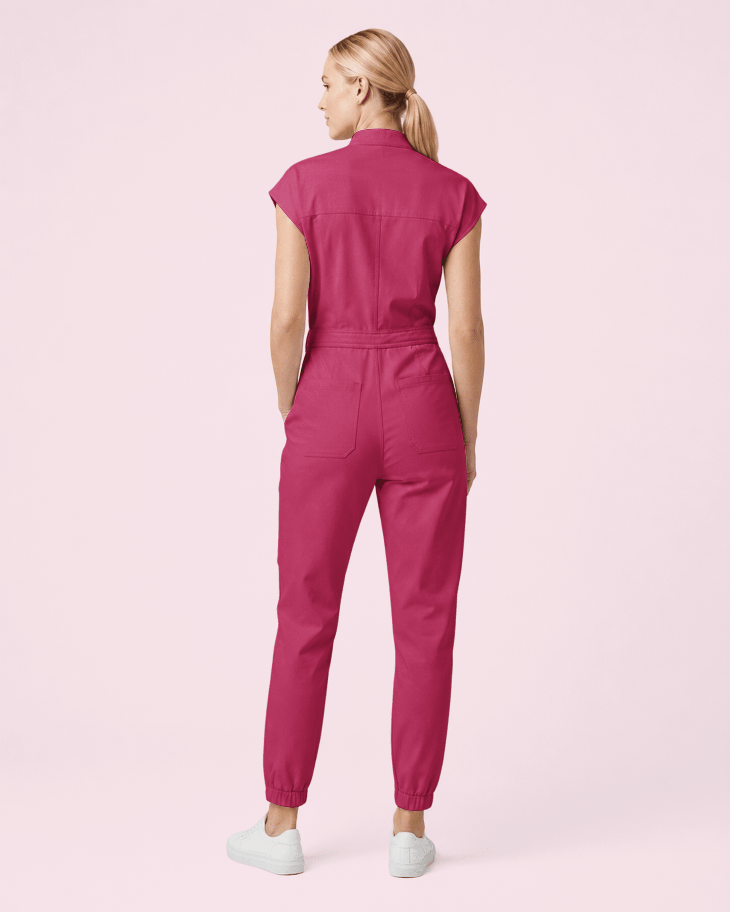 Women's Jogger Jumpsuit Wild Berry - Scrubloop