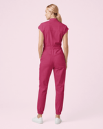 Women's Jogger Jumpsuit Wild Berry - Scrubloop