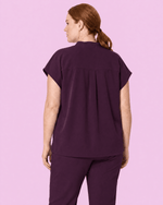 Women's Mandarin Dolman Deep Eggplant - Scrubloop