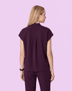 Women's Mandarin Dolman Deep Eggplant - Scrubloop