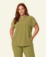 Women's Mandarin Dolman Top Avocado - Scrubloop