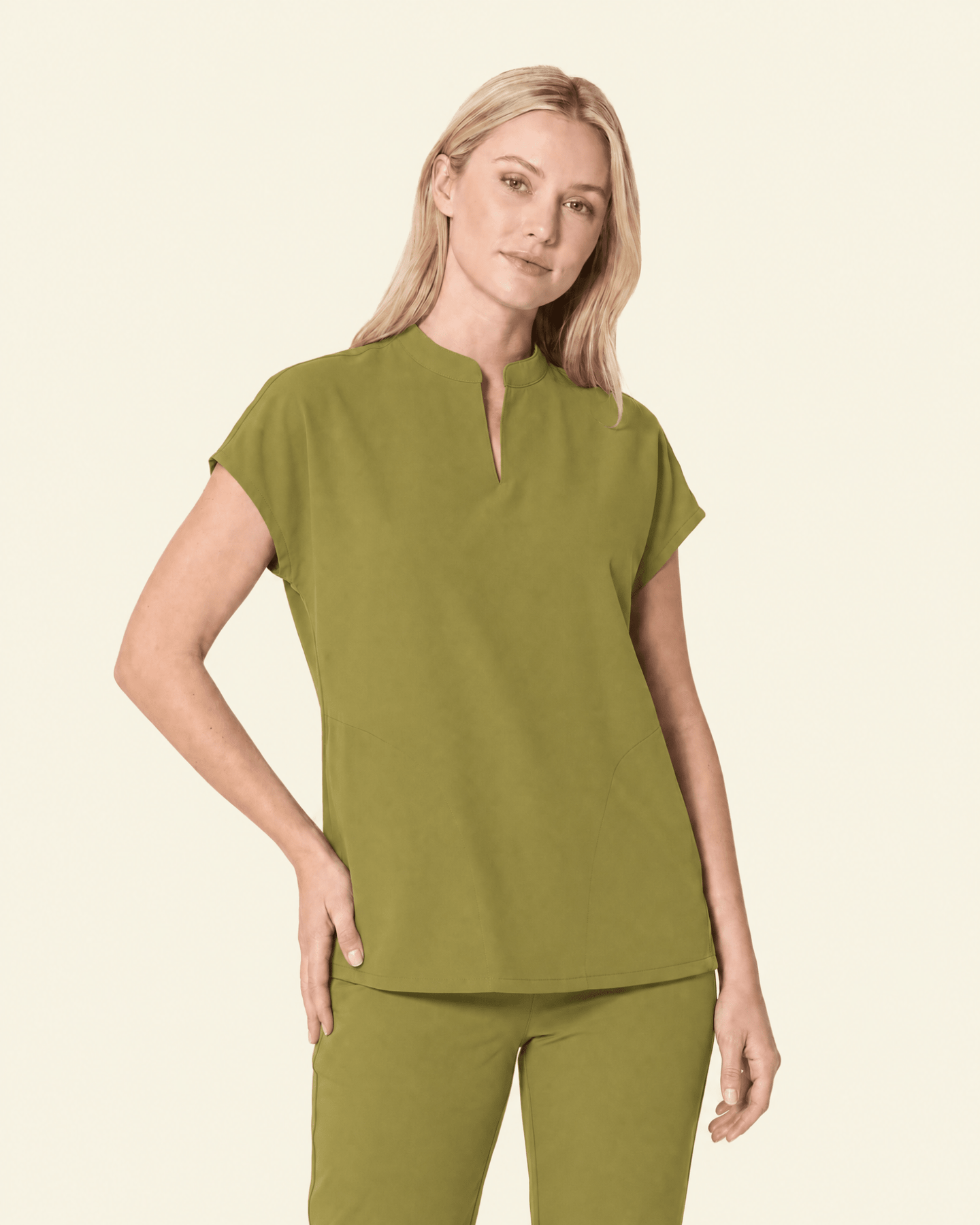 Women's Mandarin Dolman Top Avocado - Scrubloop