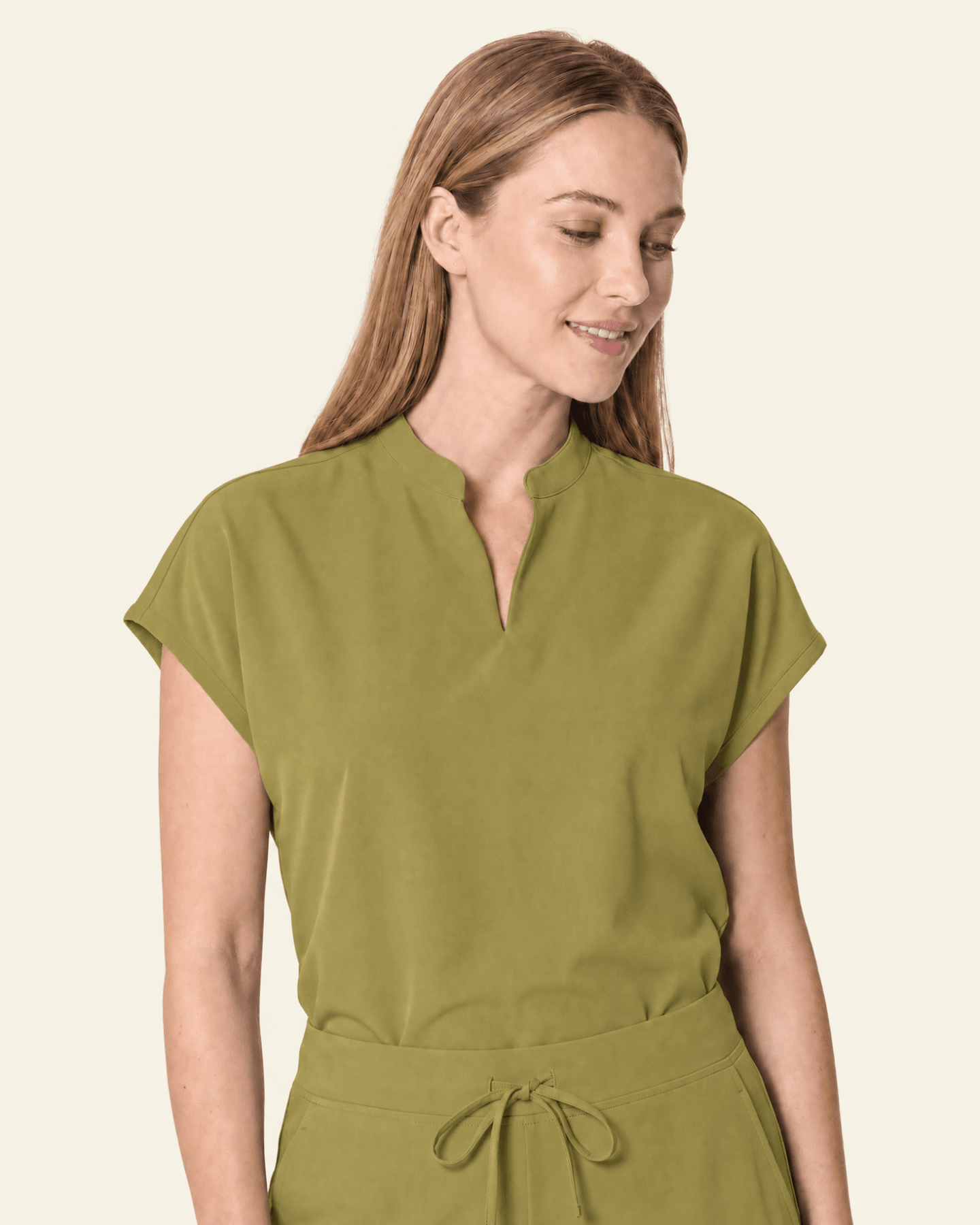 Women's Mandarin Dolman Top Avocado - Scrubloop