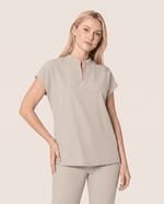 Women's Mandarin Dolman Top Birch - Scrubloop