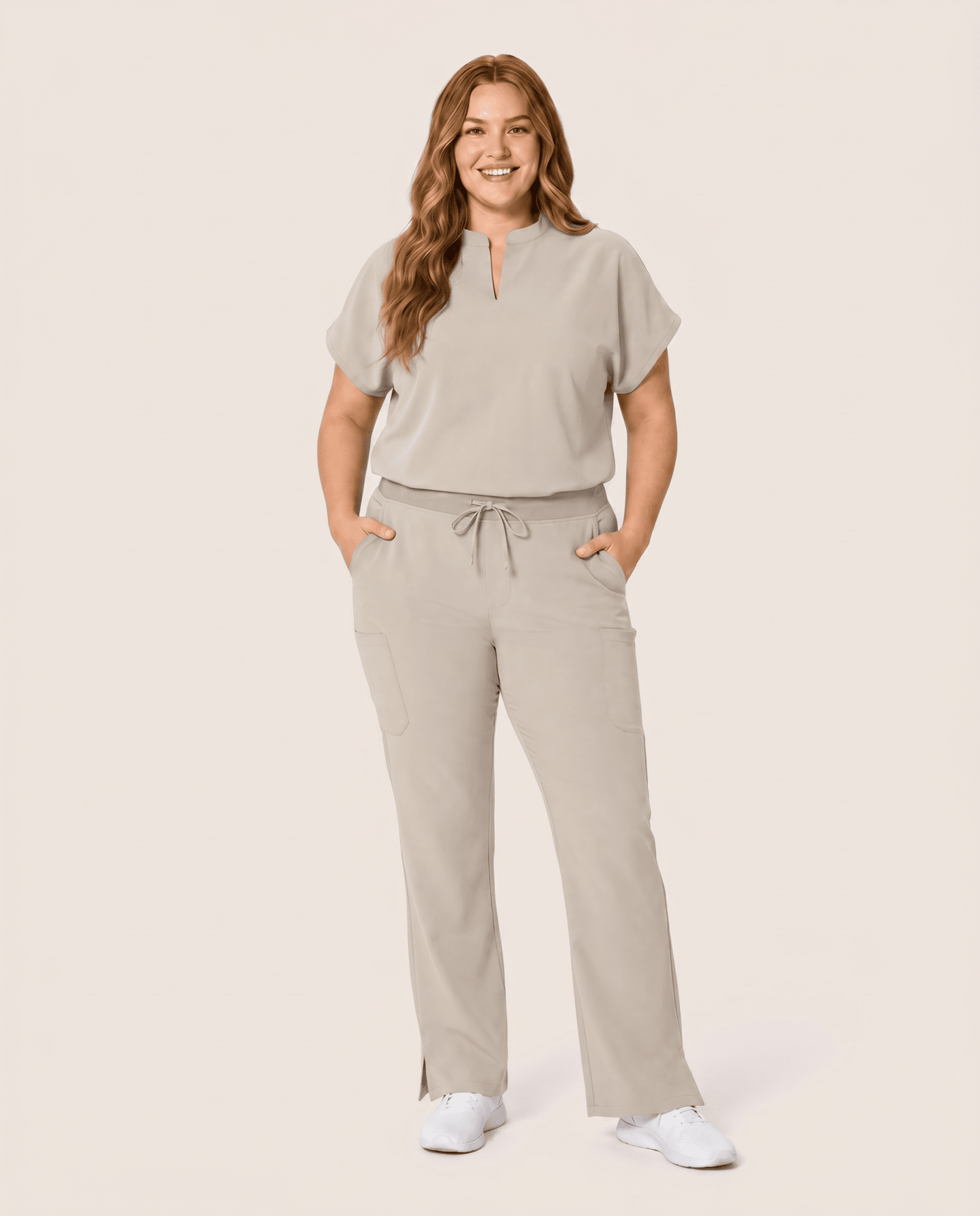 Women's Mandarin Dolman Top Birch - Scrubloop