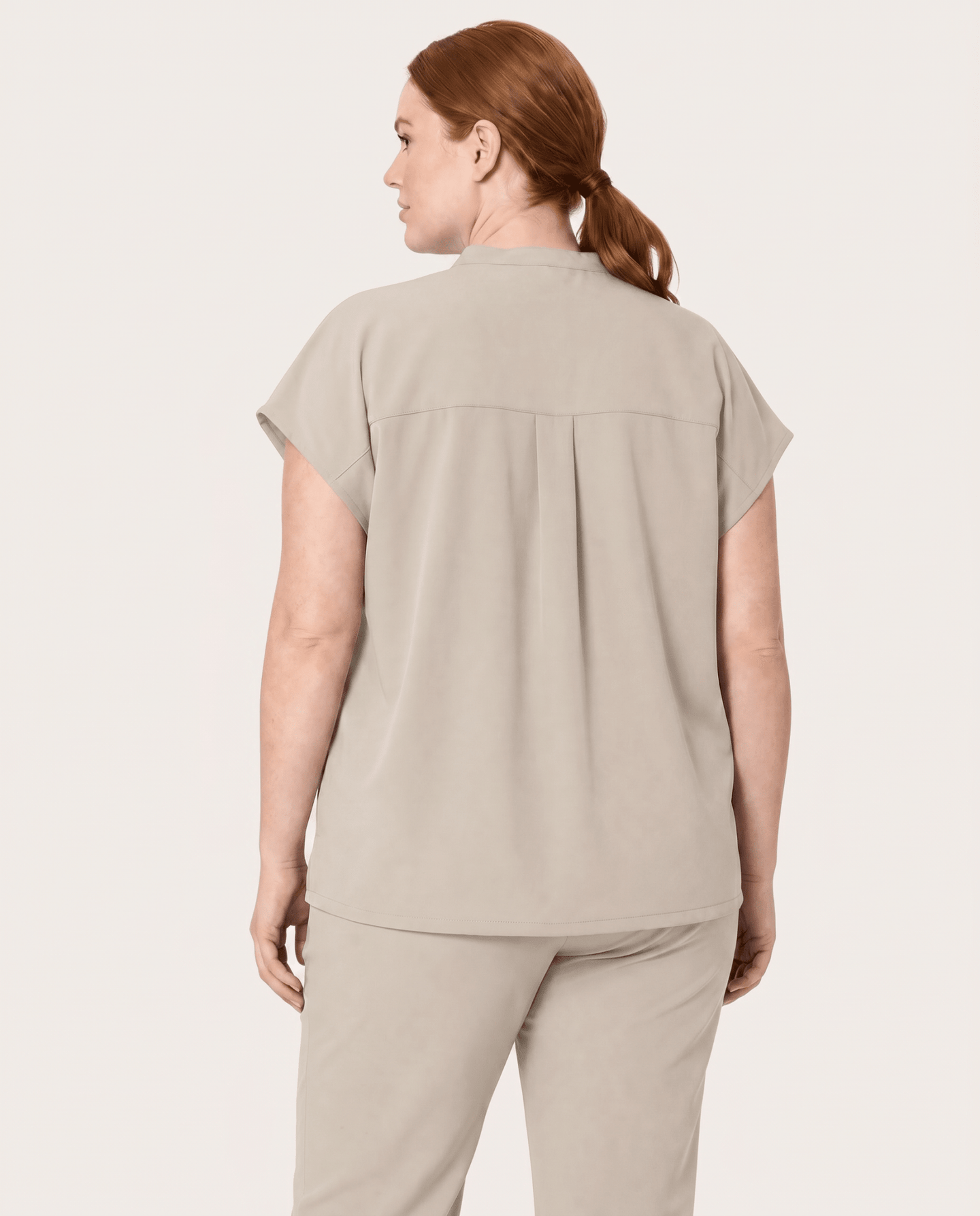 Women's Mandarin Dolman Top Birch - Scrubloop
