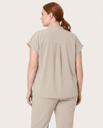 Women's Mandarin Dolman Top Birch - Scrubloop