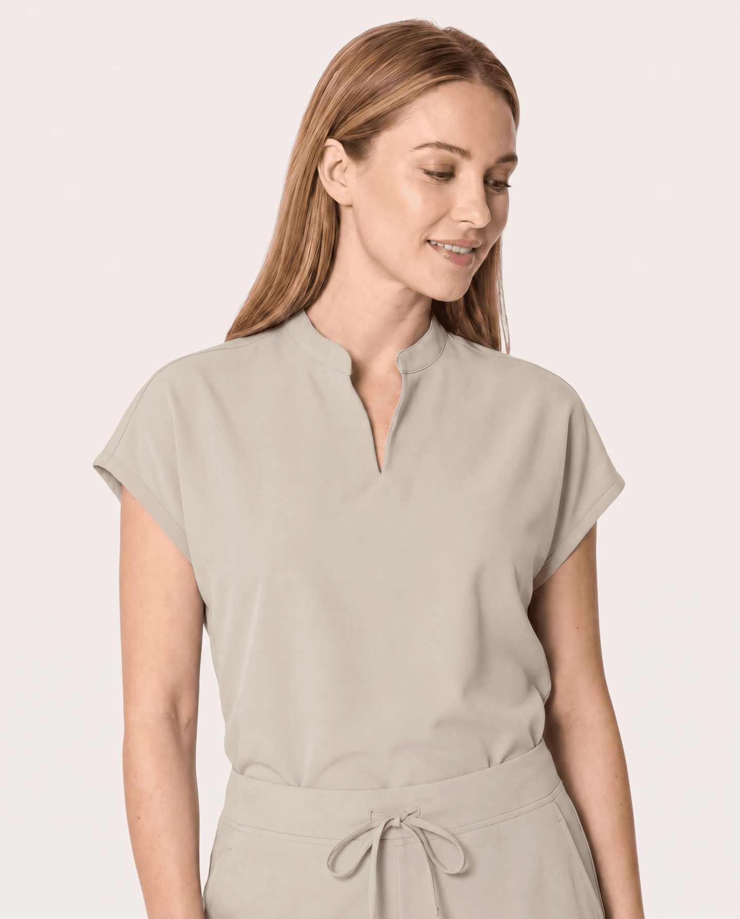 Women's Mandarin Dolman Top Birch - Scrubloop