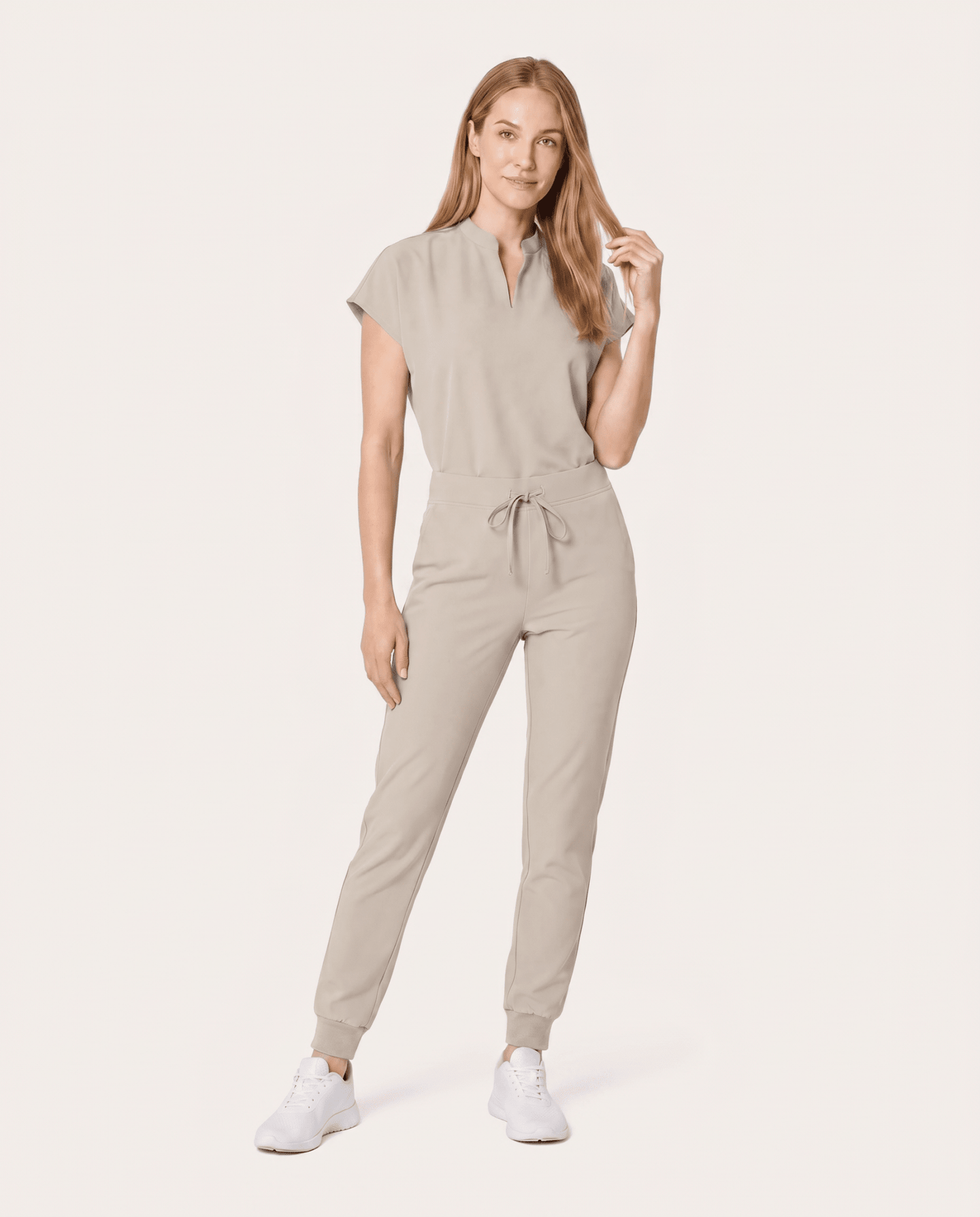 Women's Mandarin Dolman Top Birch - Scrubloop
