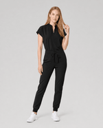 Women's Mandarin Dolman Top Black - Scrubloop