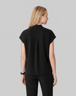 Women's Mandarin Dolman Top Black - Scrubloop