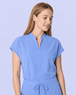 Women's Mandarin Dolman Top Ceil Blue - Scrubloop