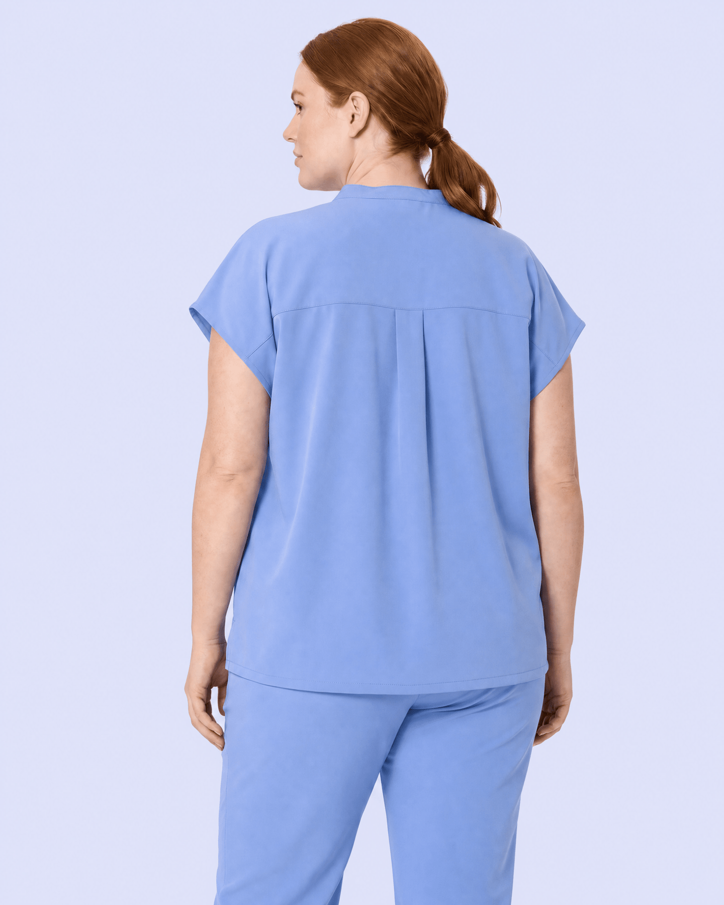 Women's Mandarin Dolman Top Ceil Blue - Scrubloop