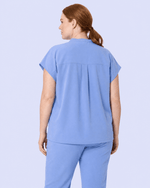 Women's Mandarin Dolman Top Ceil Blue - Scrubloop