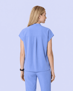 Women's Mandarin Dolman Top Ceil Blue - Scrubloop