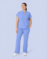 Women's Mandarin Dolman Top Ceil Blue - Scrubloop