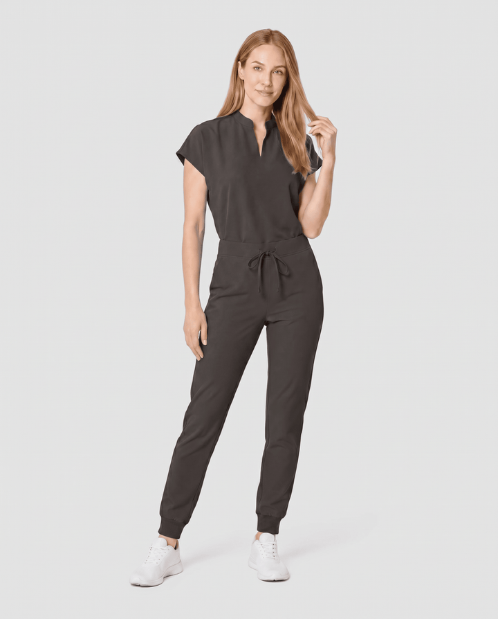 Women's Mandarin Dolman Top Charcoal